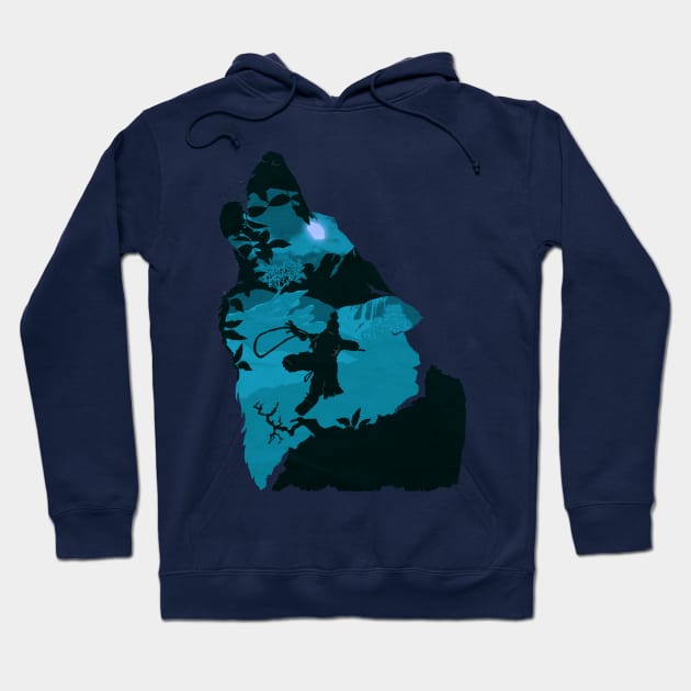 Sekiro - One Armed Wolf (Blue) Hoodie by DigitalCleo